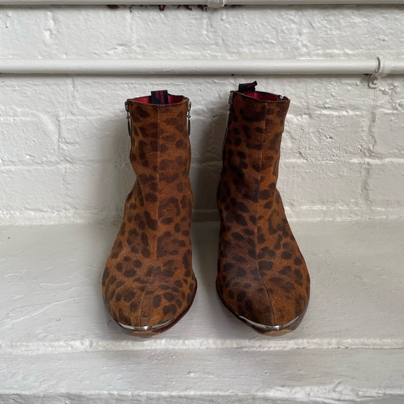 Jeffery West Leopard Chelsea Boots - Picture 4 of 6